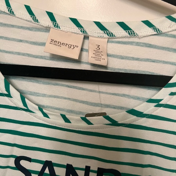 💚Zenergy Sand Sun & Fun 3/4 Sleeve top. Vivid Geen. Size 3 (16-18). NWT - Picture 2 of 13
